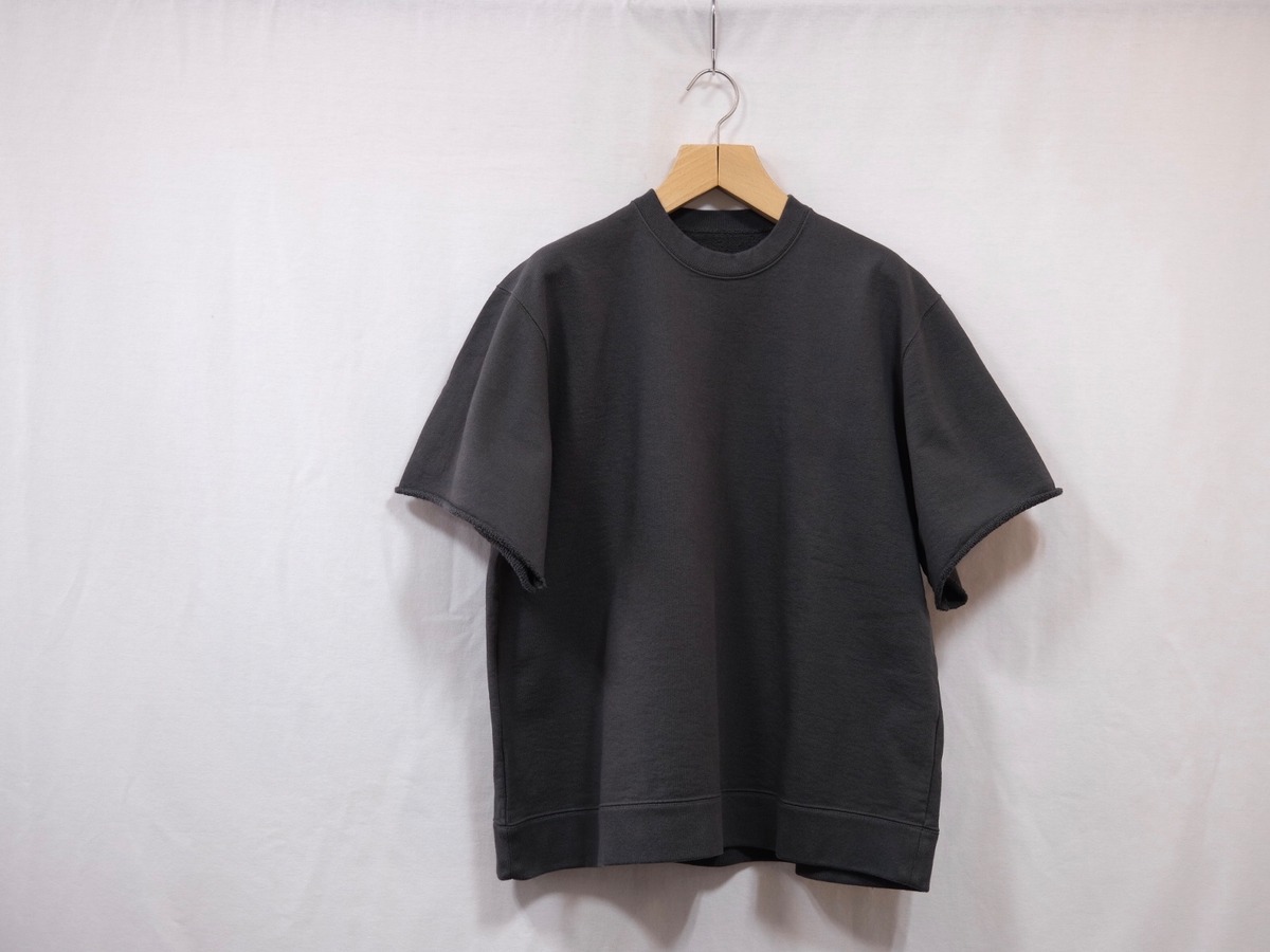 Semoh”Cut Off Short Sleeve Sweat Botanical Dyed UME” | Lapel 
