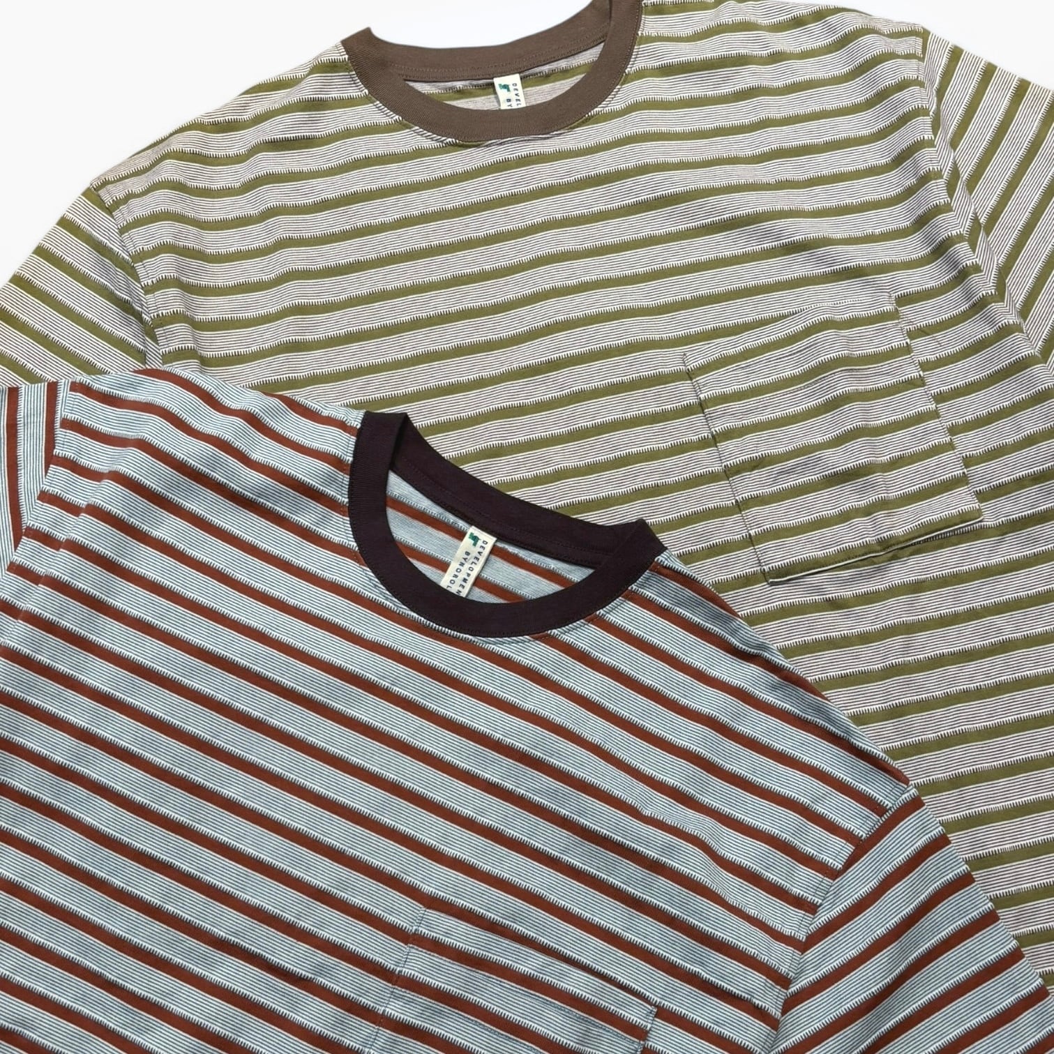 NOROLL UNEVENNESS S/S TEE GREEN ORANGE / ノーロール Tシャツ