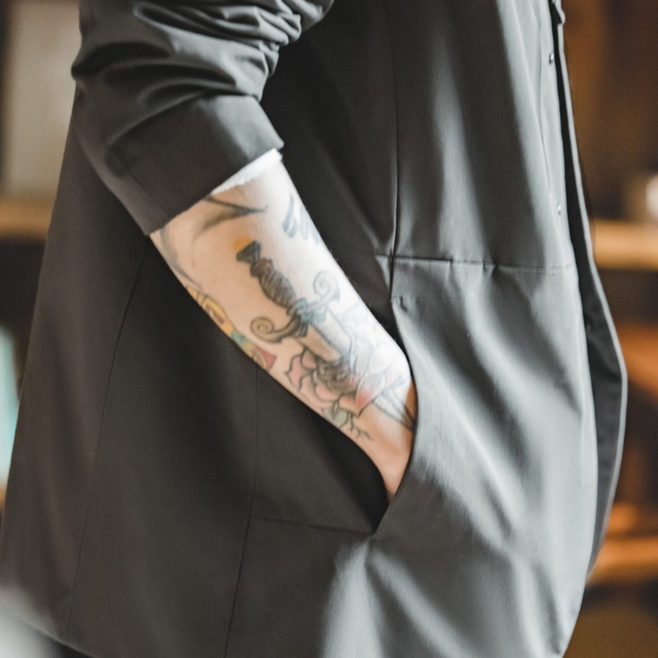 Stand Collar Button Fastening Tailored Jacket ◇H0157