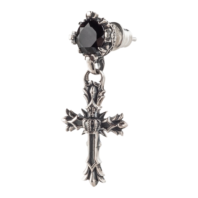 【ピアス売り上げランキング3位】クロスクラウンピアス　AKE0112　Cross crown earring　シルバーアクセサリー Silver jewelry