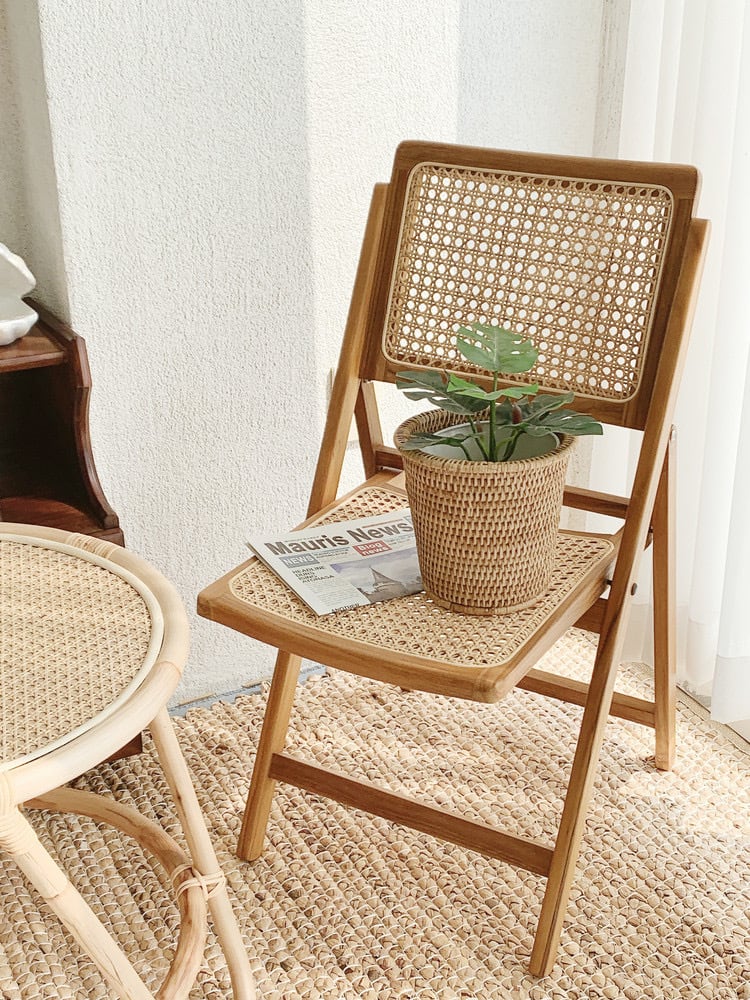 rattan holding chair / ラタン 折り畳み式 チェア ダイニング 椅子 韓国 北欧 インテリア 雑貨 | tokki maeul  (トッキマウル) / 韓国雑貨通販サイト