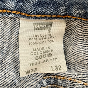 【LEVI'S】505  デニム ジーンズ ジーパン ダメージ W32L32 コロンビア製 テーパード リーバイス US古着