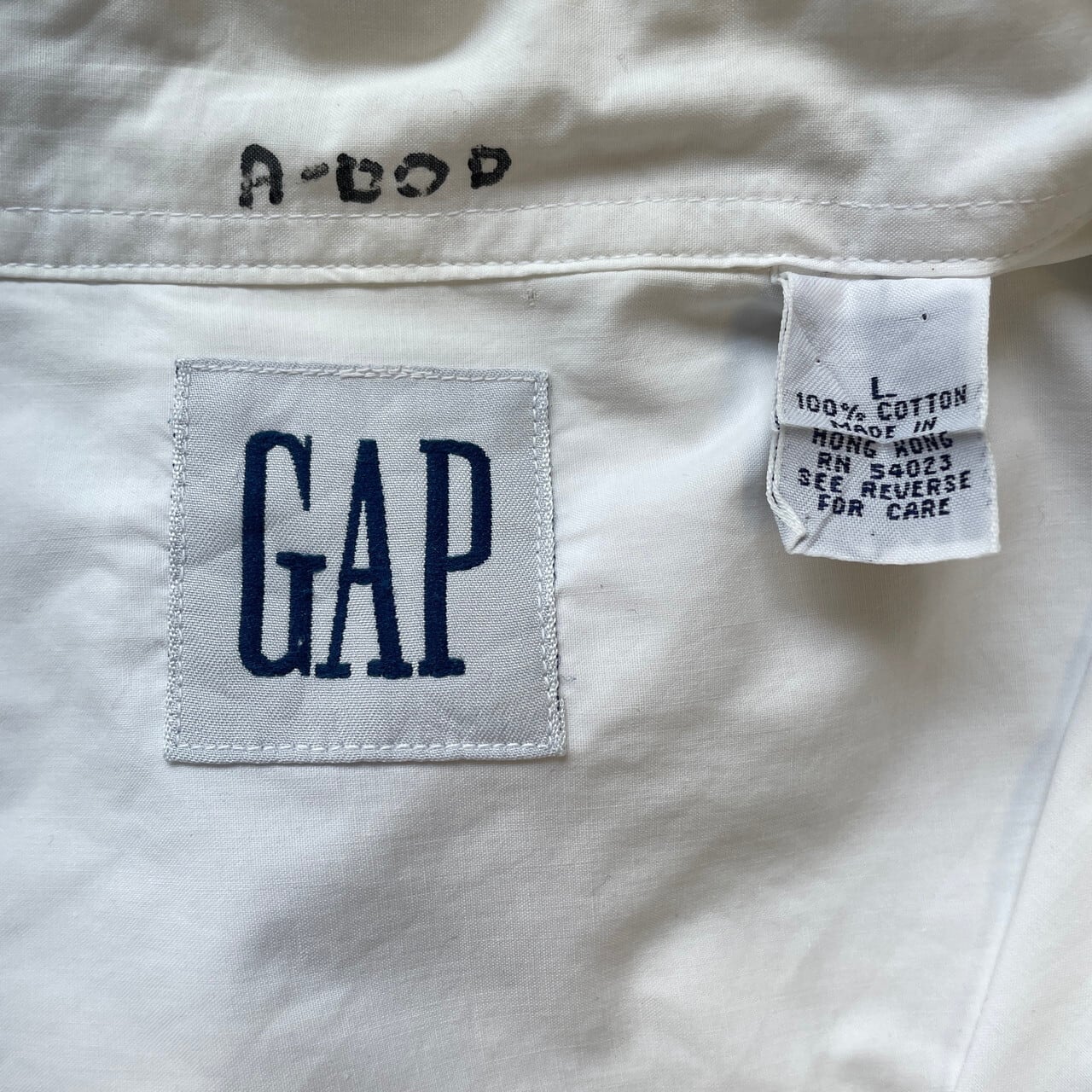 GAP　ギャップ　ポロシャツ　オフホワイト　メンズ　L　綿100%