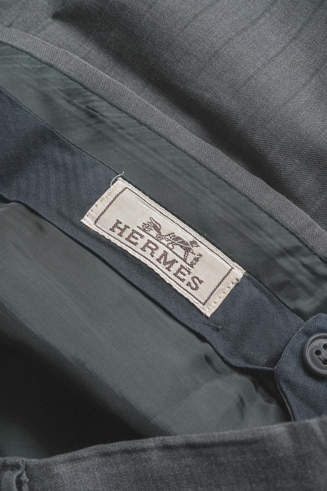 11SS "HERMÈS" Stripe Pattern Wool Slacks (Design by Véronique Nichanian)