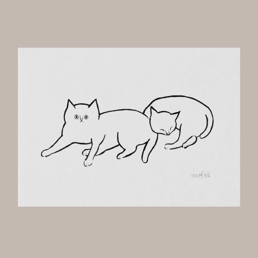 よこ長:naolee イラスト(モノクロ線画/ 原画)