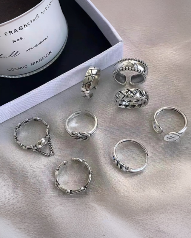Vintage Silver Design Ring（8color）［A0474］