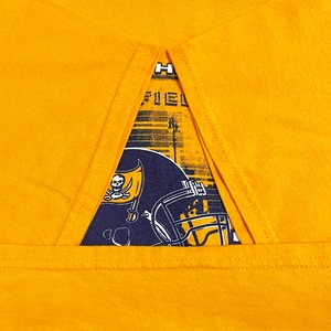 【GILDAN】高校 アメフト ロゴ プリント Tシャツ LARGE pewamo westphalia football ギルダン イエロー US古着