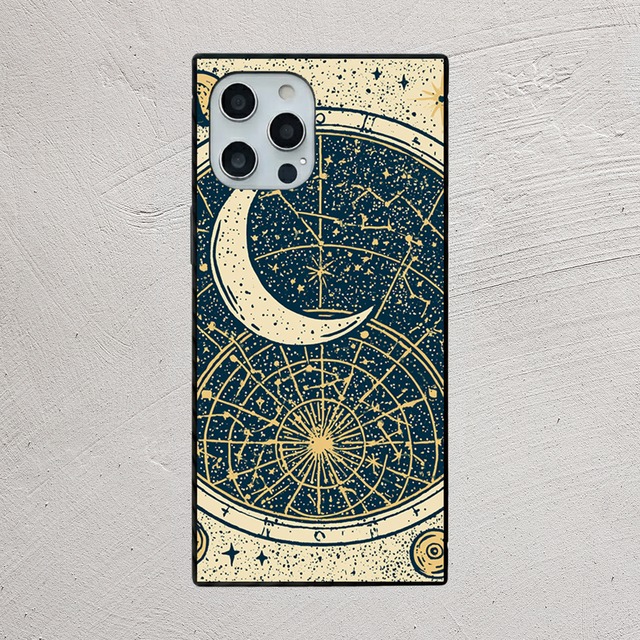 受注生産 iPhoneケース 三日月と星図盤のクラシック柄｜星図アート STAR078B