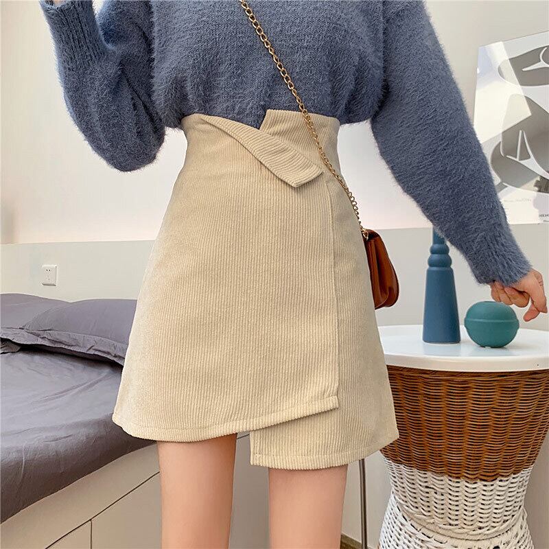 ショートスカート スプリングスリムハイウェストウェストAライン 春物 萌量不足47713998267