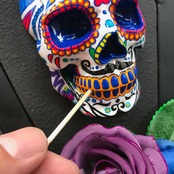 SKULLFRAME Tooth pick holder - Mexican Skull (Neon)