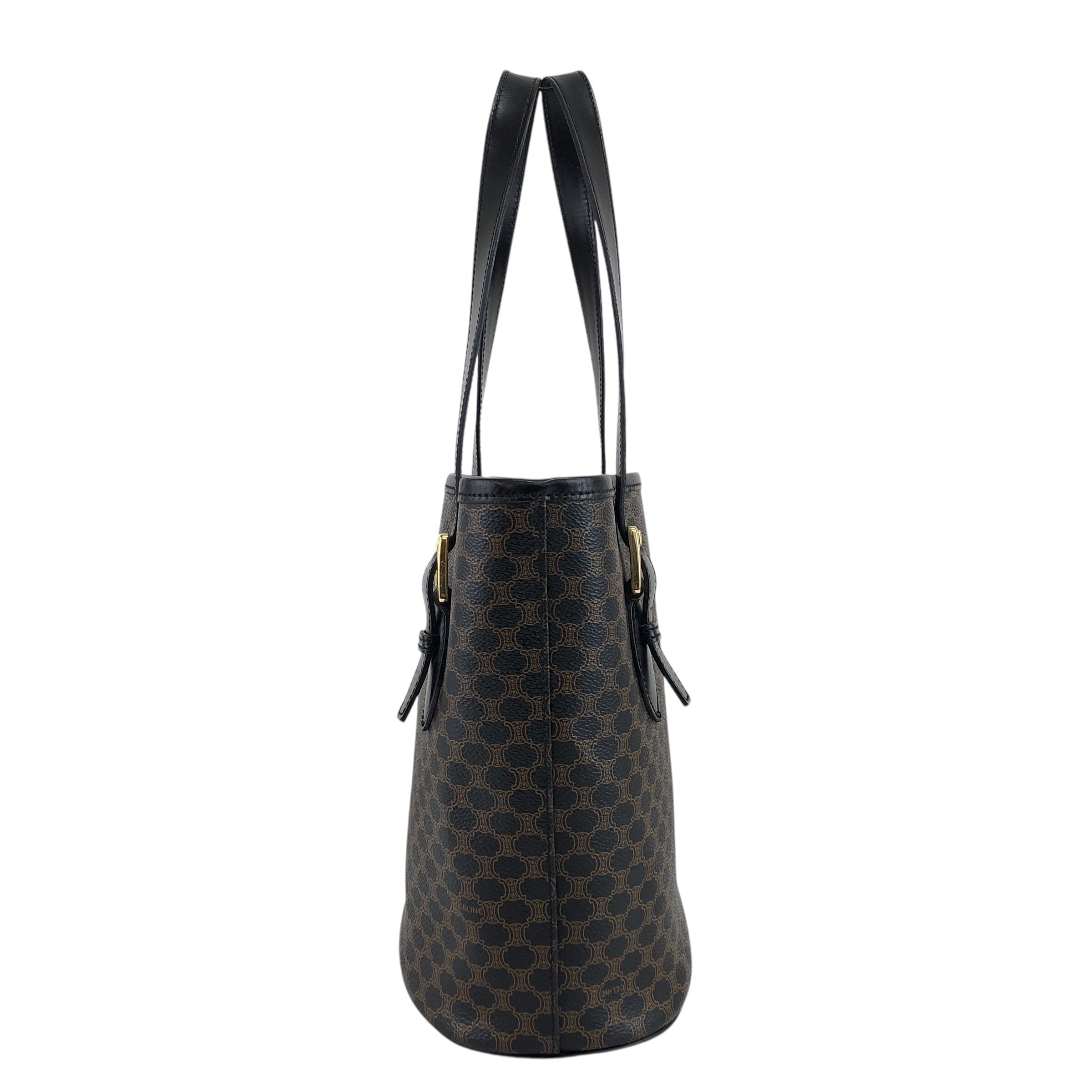 CELINE セリーヌ マカダム トートバッグ ブラック PVCレザー MC99