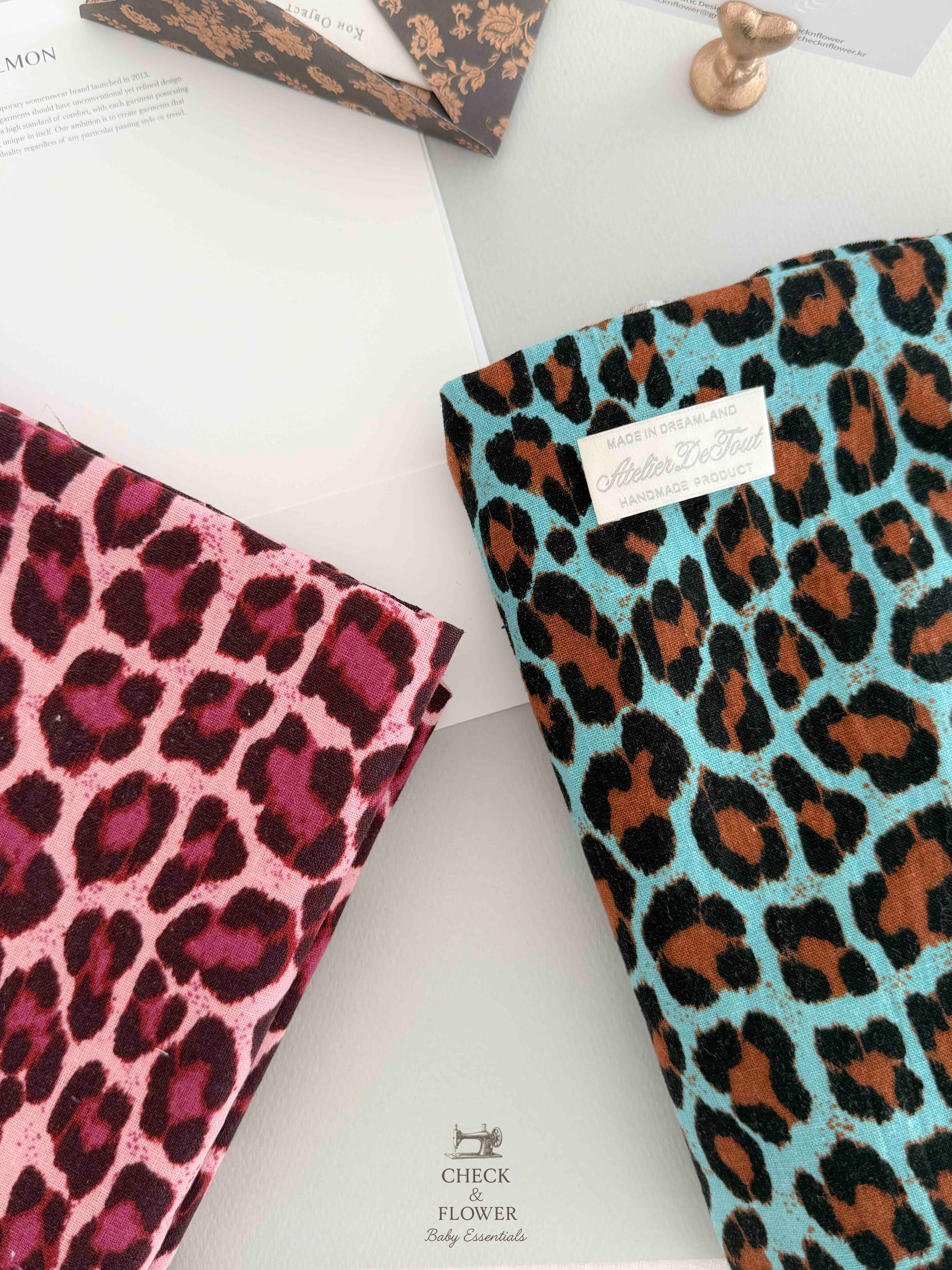 【終了】ヴィンテージ レオパード ヒョウ柄 リネン生地　25FW