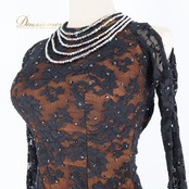 社交ダンス 衣装 ラテン ドレス ワンピース レース デモ 競技 YANAGIDA DANCEWEAR ヤナギダダンスウェア 黒 レース 発表会 パーティ 高級感 上品 ブラック系 ブラウン系 エレガント フェミニン セクシー ステージ衣装 フォーマル 長袖 レディース ダンスパフォーマンス ドレッシー コスチューム スタイリッシュ