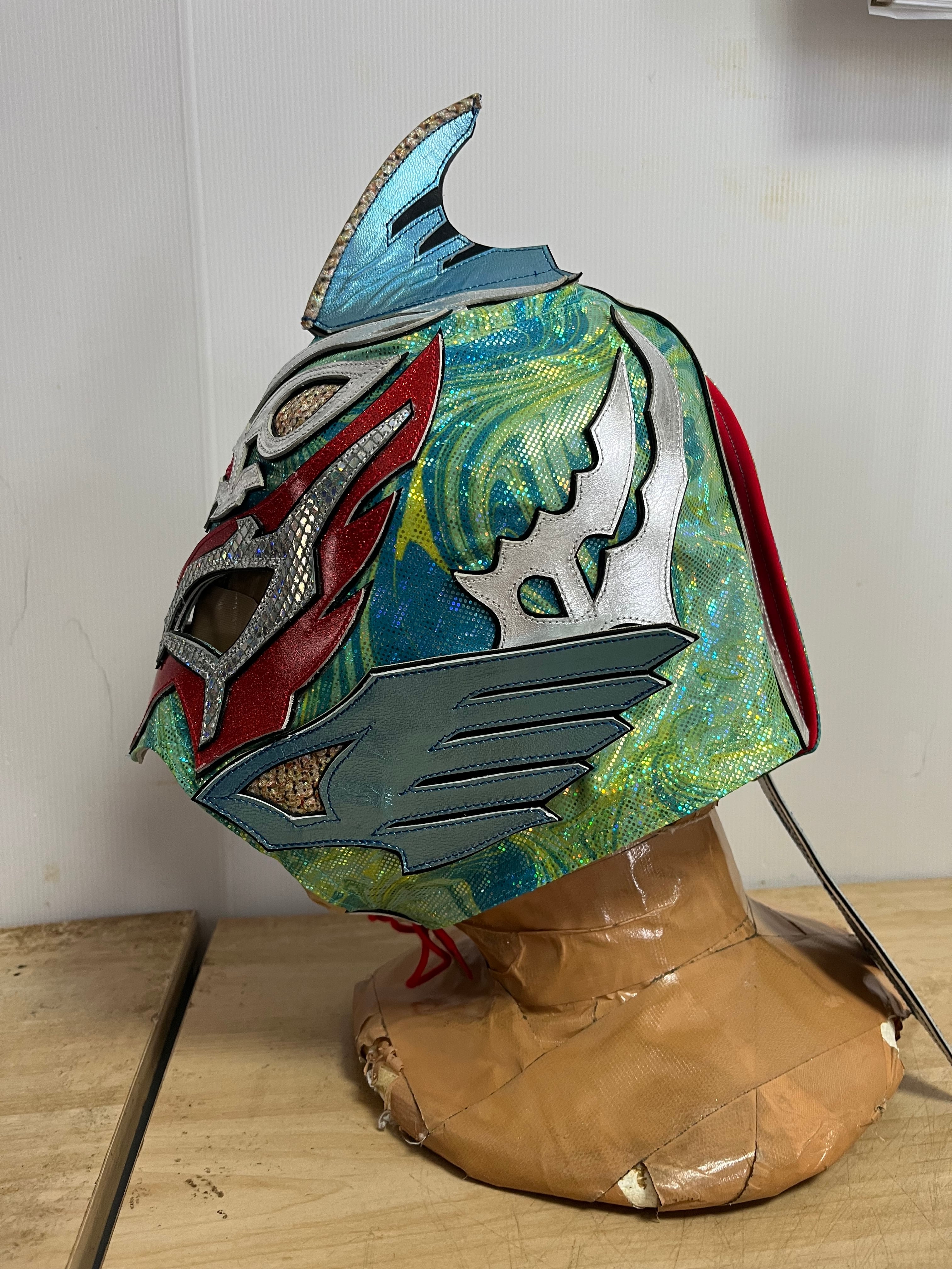 さらにセール】グルクンマスク 試合用マスク エメラルドグリーン柄