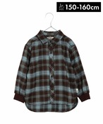 無地とチェックのスタンダード長袖シャツ■150.160cm