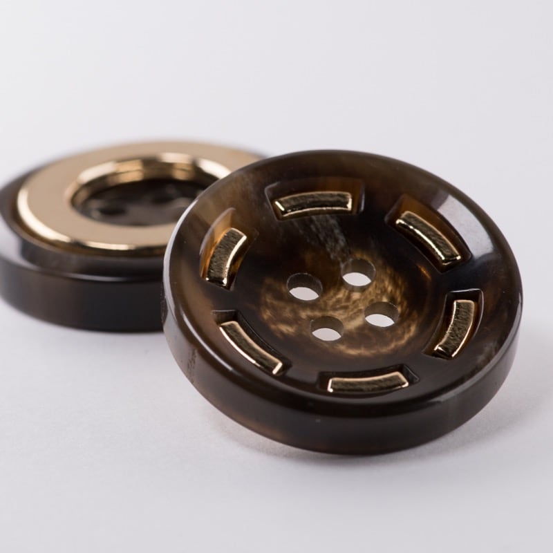 べっ甲風4つ穴ボタン（24mm） | Dua-アクセサリーパーツショップ