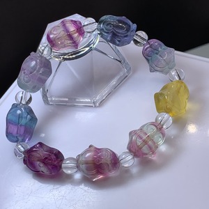 2.カラフルペンギン☆フローライト ブレスレット