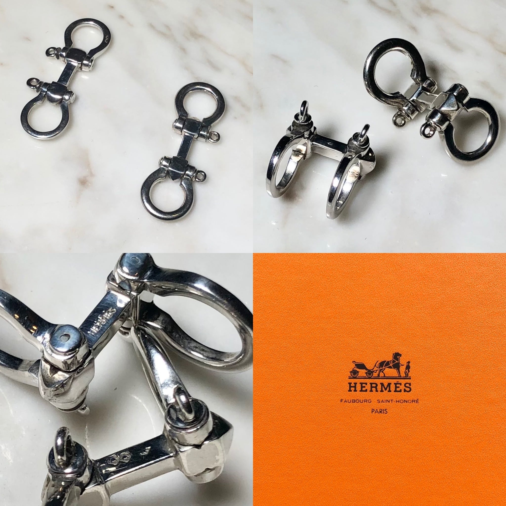HERMES silver925 ボールカフス　vintage HERMES（エルメス） カフス カフスボタン カフリンクス アクセサリー