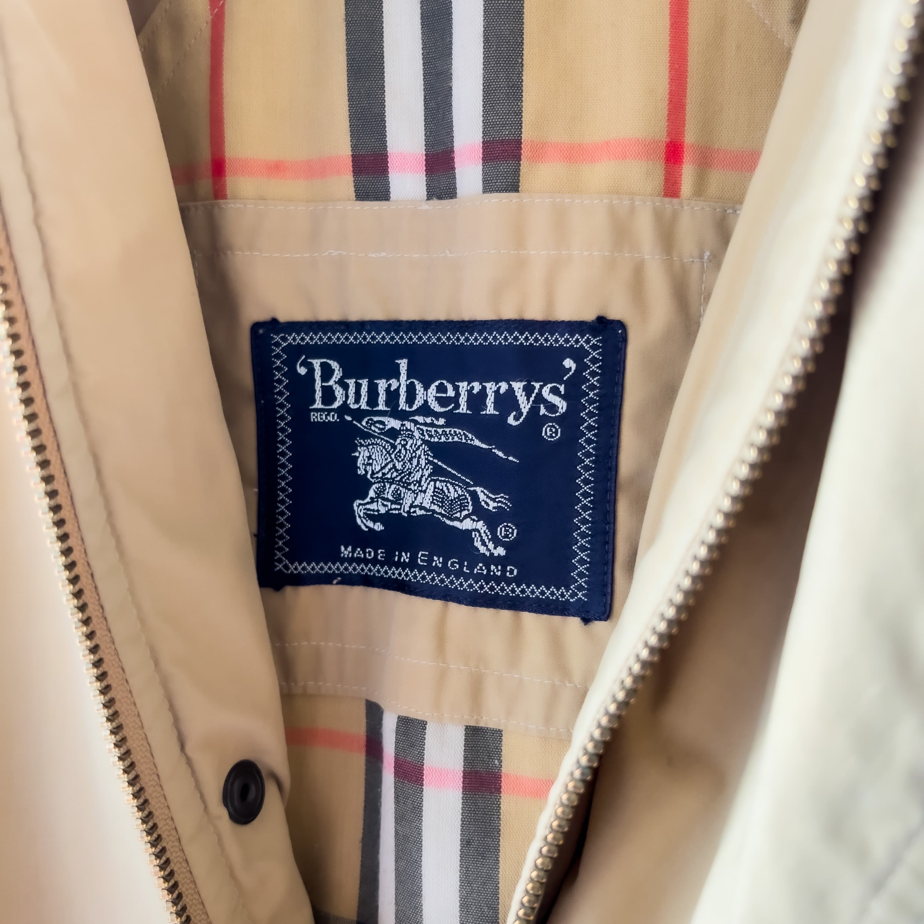s “burberrys” made in England fooded field coat バーバリー 英国
