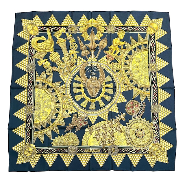 HERMES エルメス カレ90 首長達の金 28972-202604