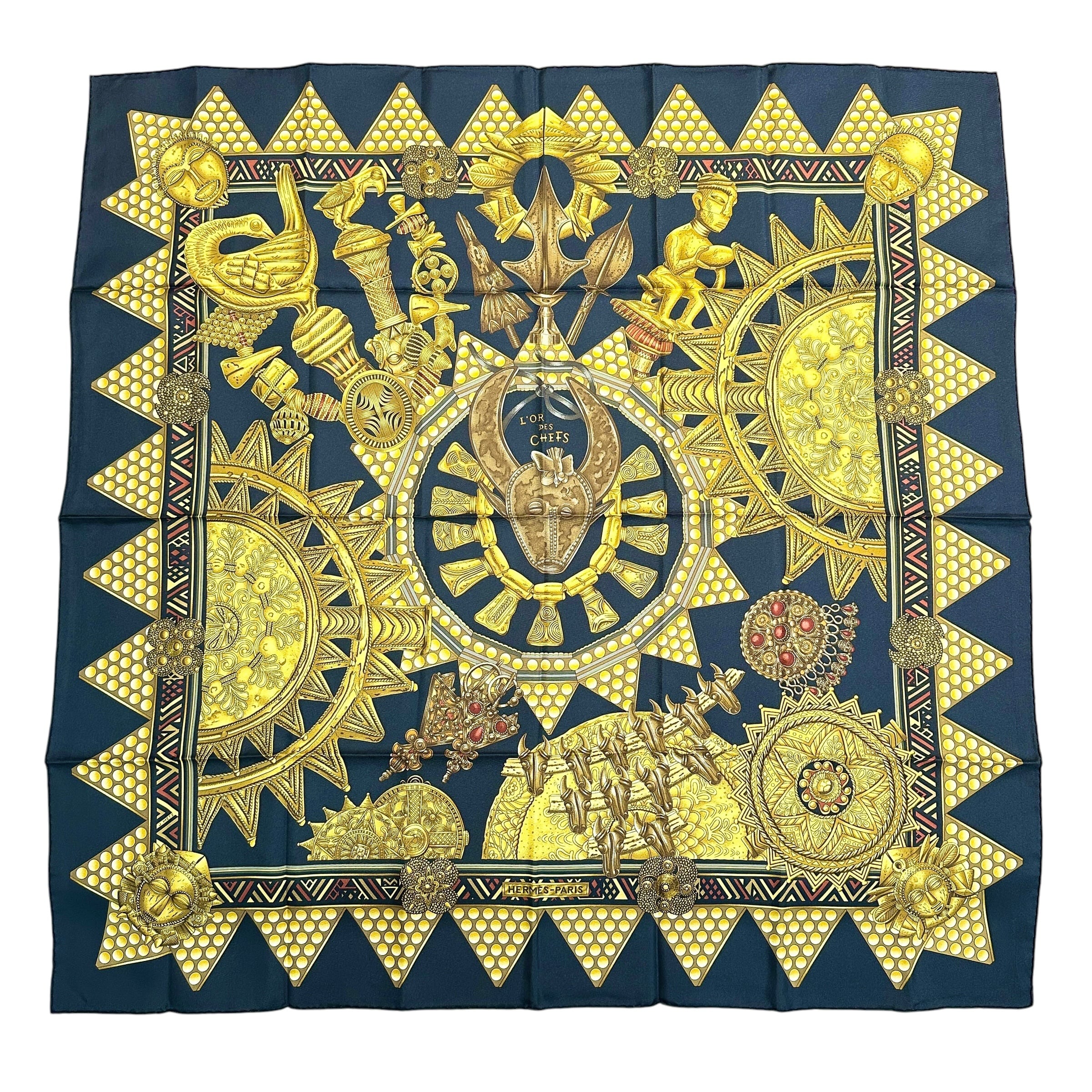 HERMES エルメス カレ90 首長達の金 28972-202604