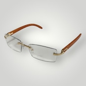 Wood Rimless Sunglasses - Wood / Clear(57)