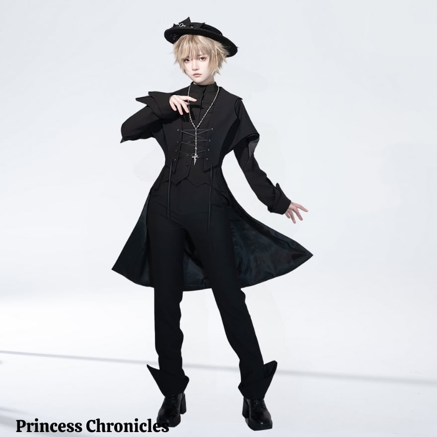 即納 Lサイズ 王子 皇子系 パンツ Princess Chronicles ストレート スキニー 裾返し