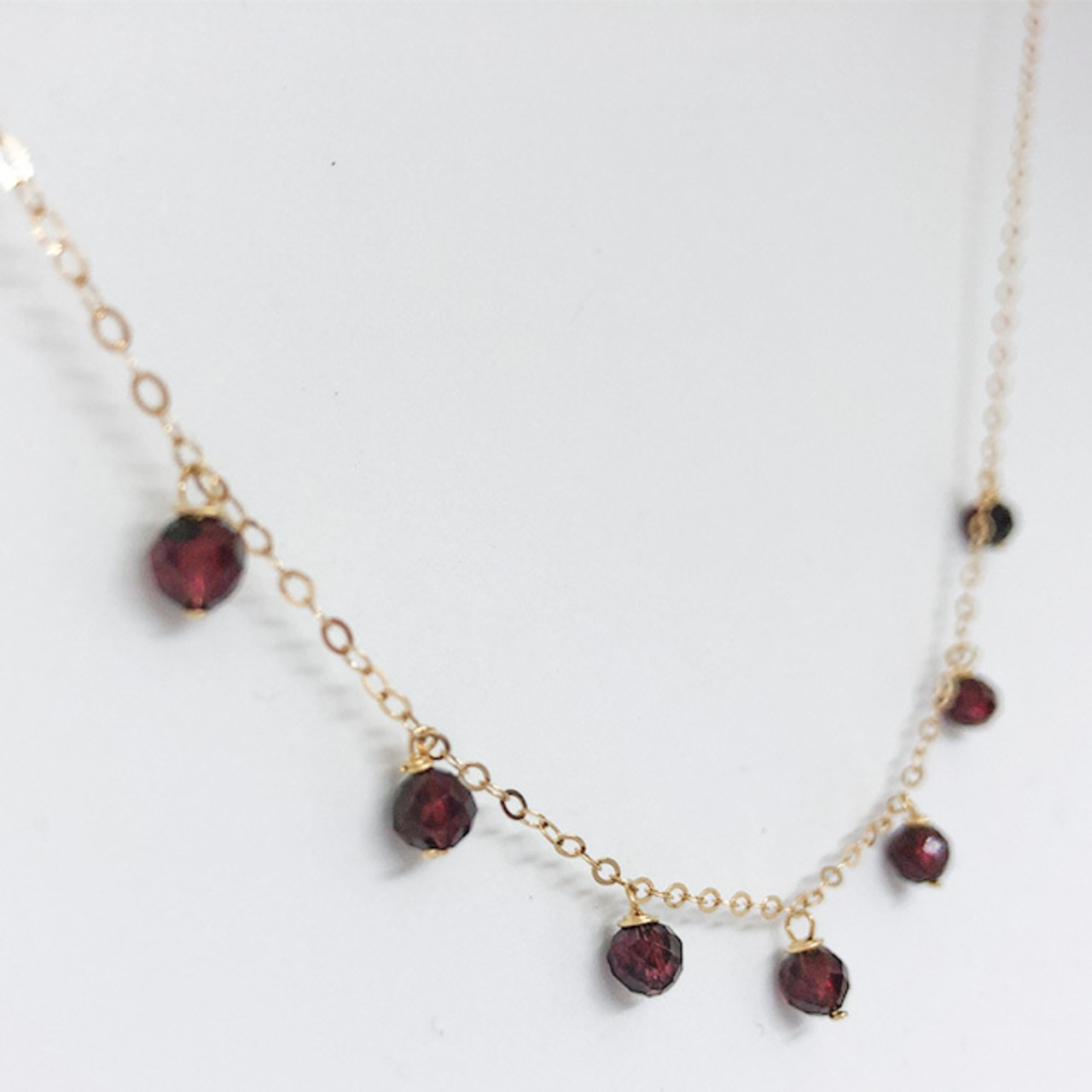 さりげない煌めき ガ ーネットK14gfチェーンネックレス ne1120