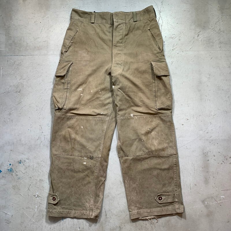 50年代 フランス軍実品 M-47 迷彩柄 パラシュートパンツ ミリタリー カーゴパンツ 33 メンズw34 ヴィンテージ /eva001285