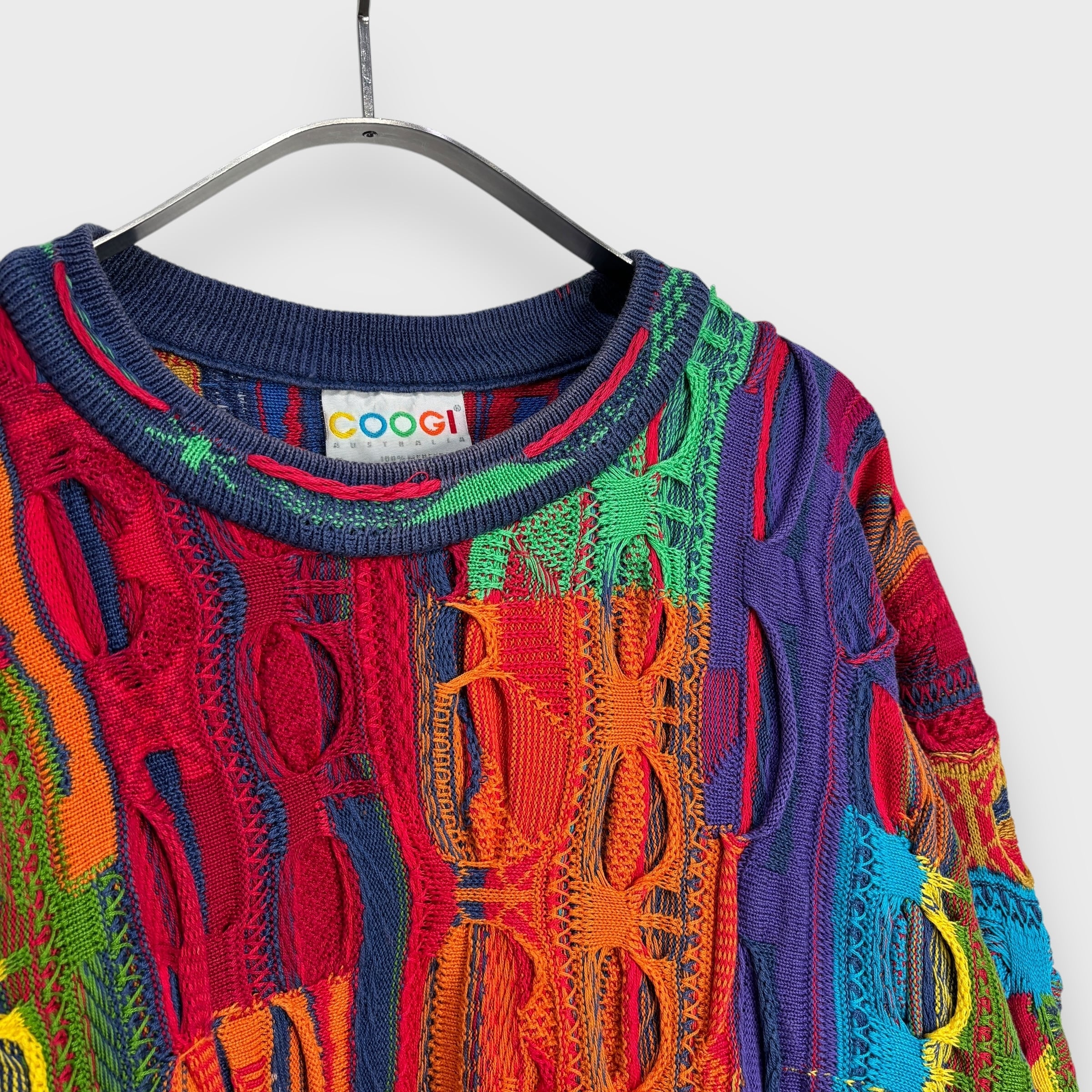 90s COOGI クージー 3Dニット 総柄ニット オーストラリア製 S 90s COOGI クージー 3Dニット 総柄ニット オーストラリア製 S