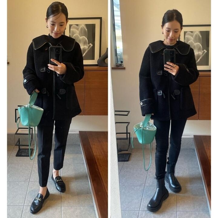 Sailor collar boa coat | SI SELECT