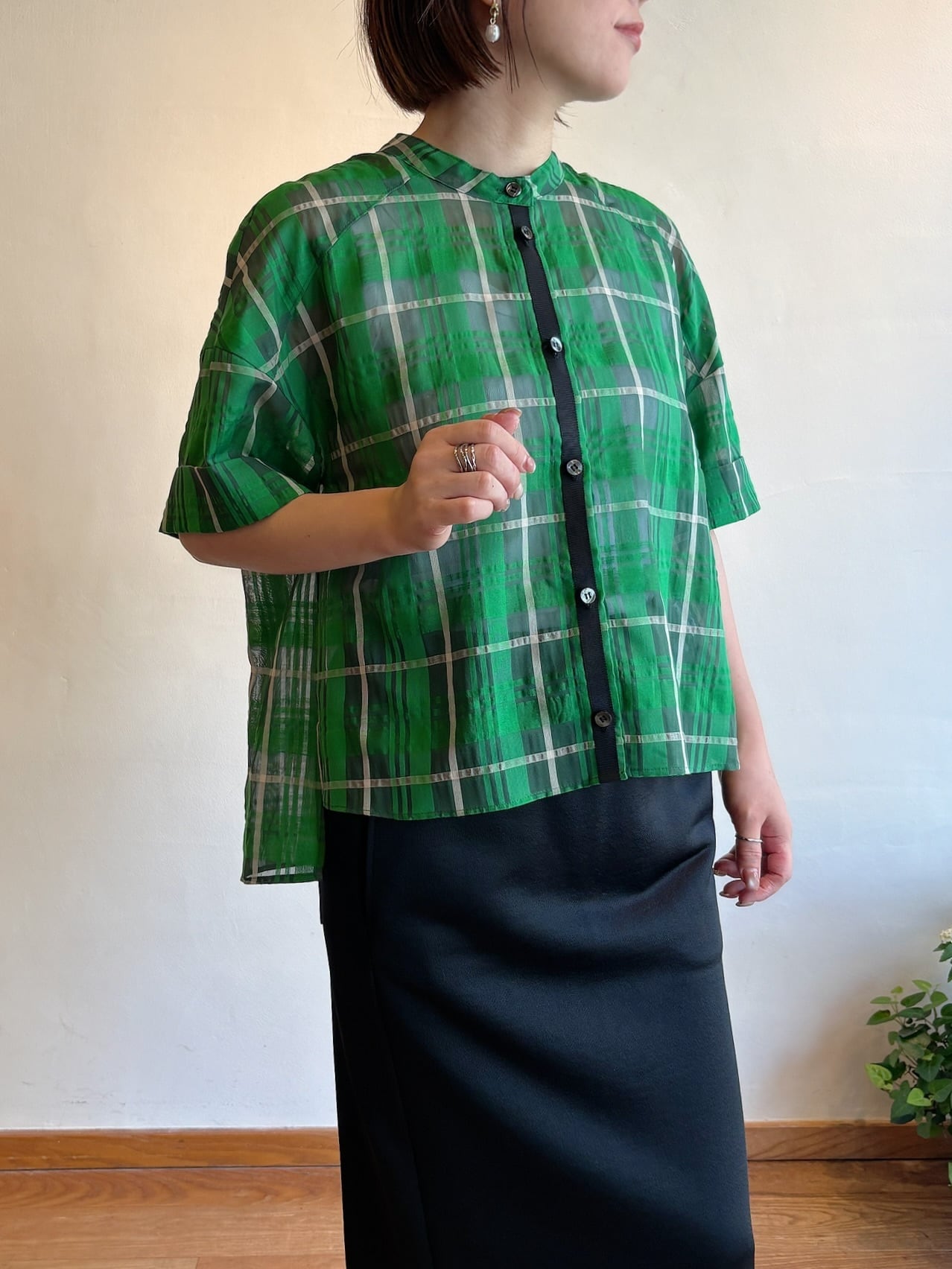 再入荷】trois / シズルチェック ショートシャツ | anouk
