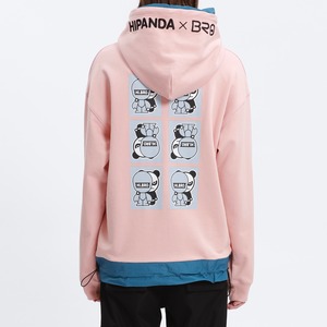 SALE 送料無料【HIPANDA ハイパンダ】メンズ フーディー スウェット MEN'S BRO PRINT BIG SIZE HOODIE SWEAT SHIRT / DARK BLUE・SAXE BLUE・PINK