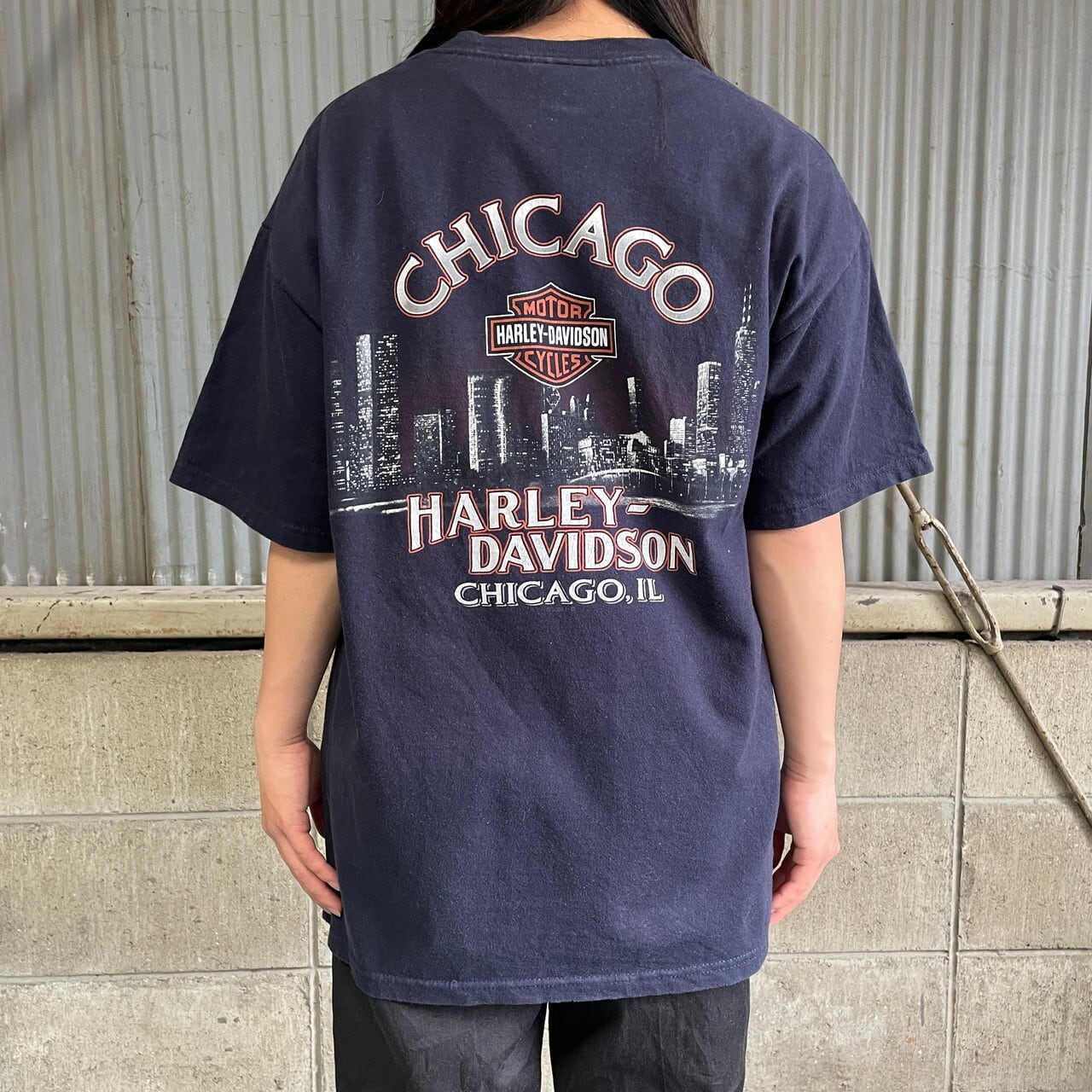 USA製 00年代 Harley-Davidson ハーレーダビッドソン 両面プリント Tシャツ メンズL 古着 00s ヴィンテージ ビンテージ  モーターサイクル バイクTシャツ バックプリント ネイビー 紺色【Tシャツ】【AN20】 | cave 古着屋【公式】古着通販サイト powered 