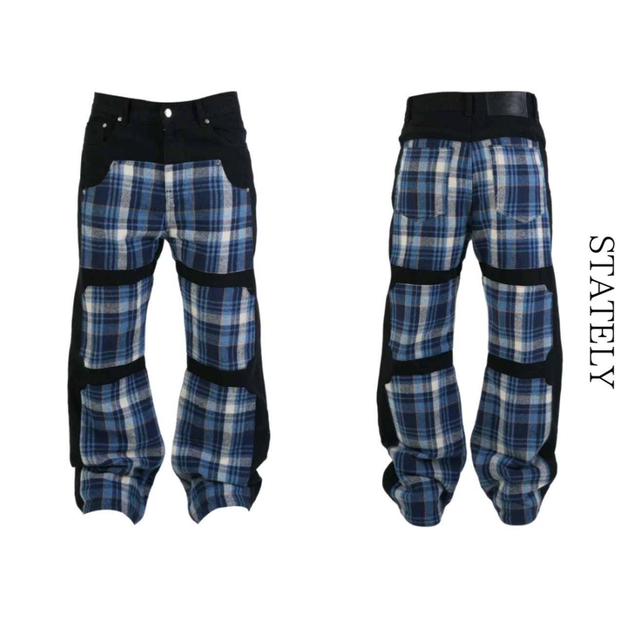 Plaid Block ワイドデニムパンツ_B214・画像5