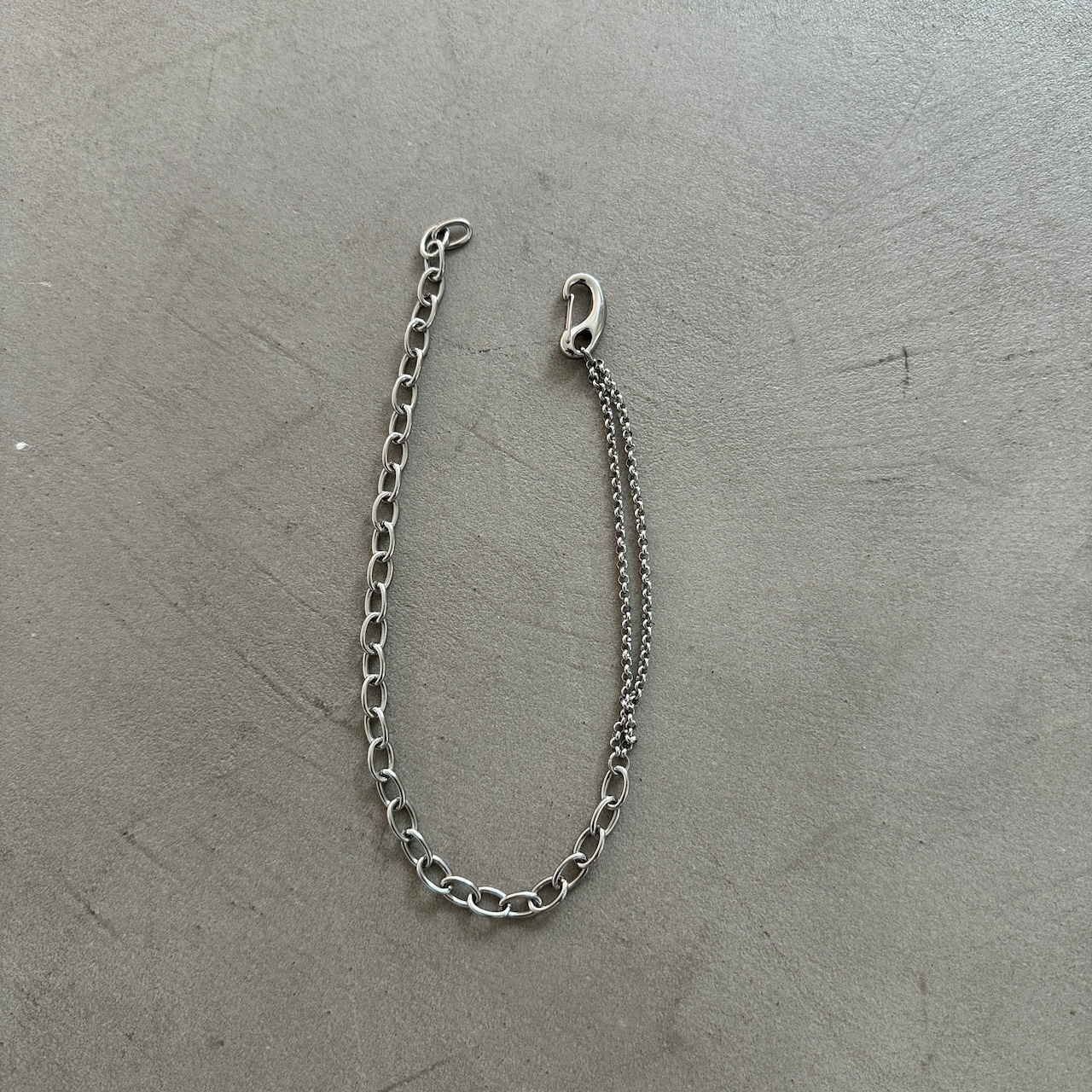 asymmetry chain necklace/silver