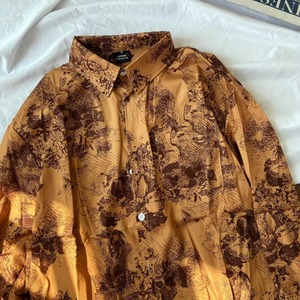 landscape-inspired floral long-sleeved shirt(LMU0150)