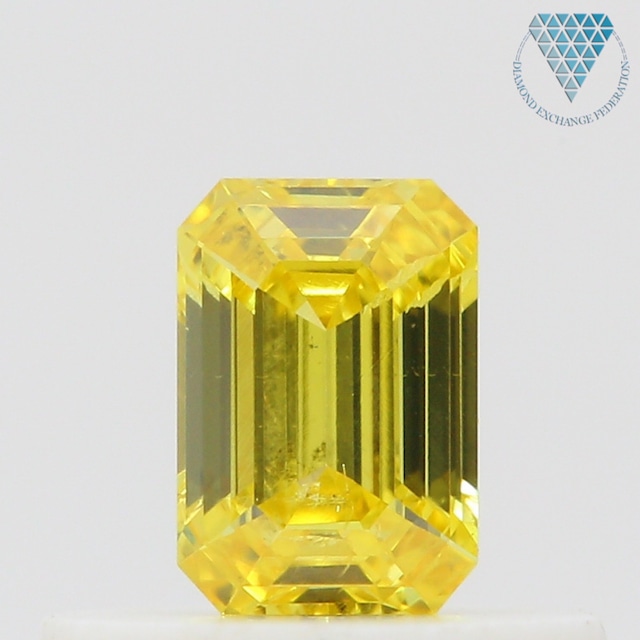 0.3 ct FANCY VIVID YELLOW SI2 EMERALD GIA 天然  ダイヤモンド ルース