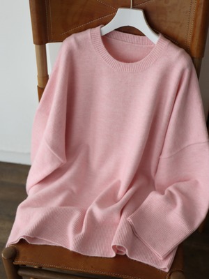 big crewneck knit（pink）