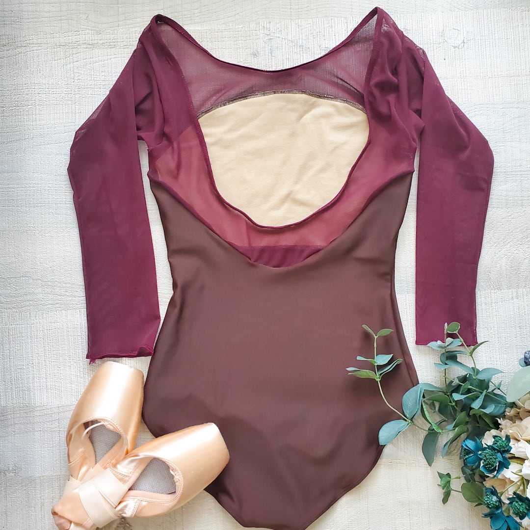 ballet leotard “Jupiter”【ココアブラウン×ボルドー】 | herz(ヘルツ