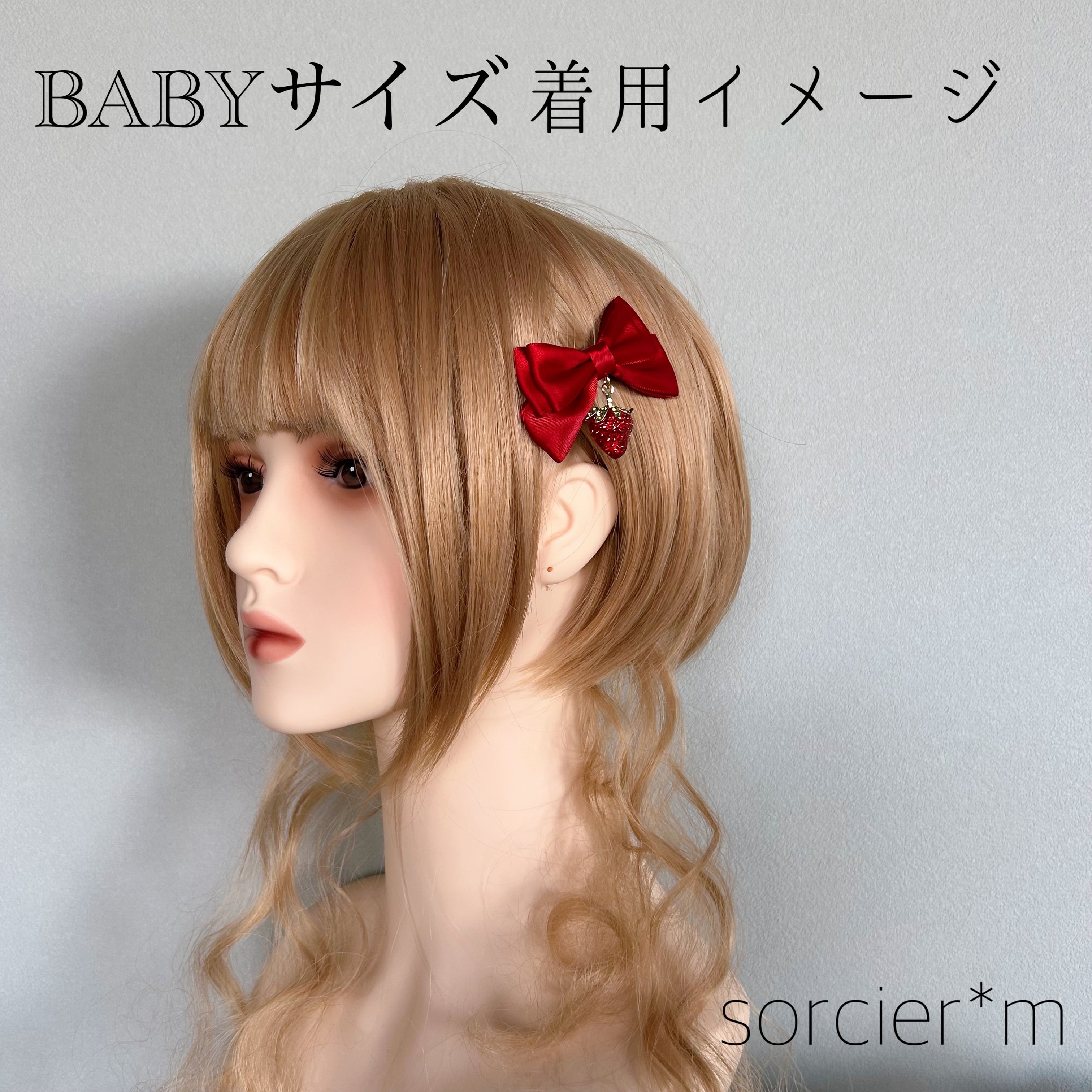 BABY Jewel ♡ 量産型 地雷 リボン ヘアクリップ 赤 ロリィタ ロリータ