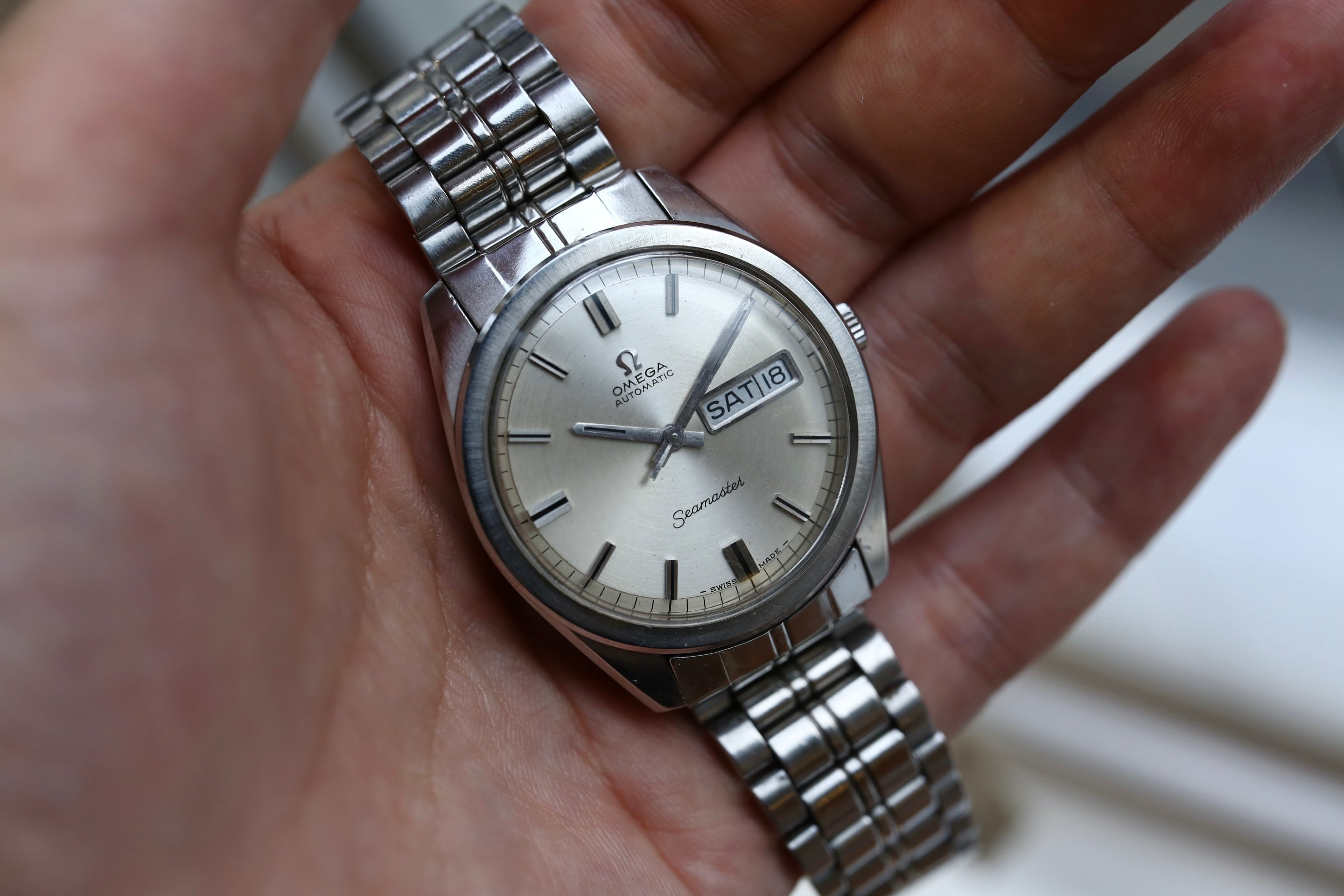 【OMEGA】 1969年製 オメガ シーマスターデイデイト 純正 3連ハードブレス 自動巻き / Vintagewatch / Seamaster  / Cal.752 | アンティーク・ビンテージ時計修理・販売 WhiteKings(ホワイトキングス) powered by BASE