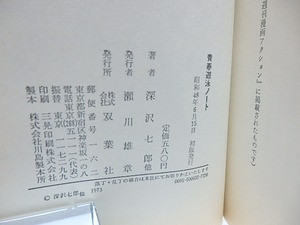 青春遊泳ノート　初カバ帯　/　竹中労　深沢七郎　唐十郎　嵐山光三郎　浅川マキ　石堂淑朗　[28403]