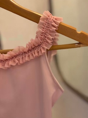 フリルオープンバック レオタード(Pink)
