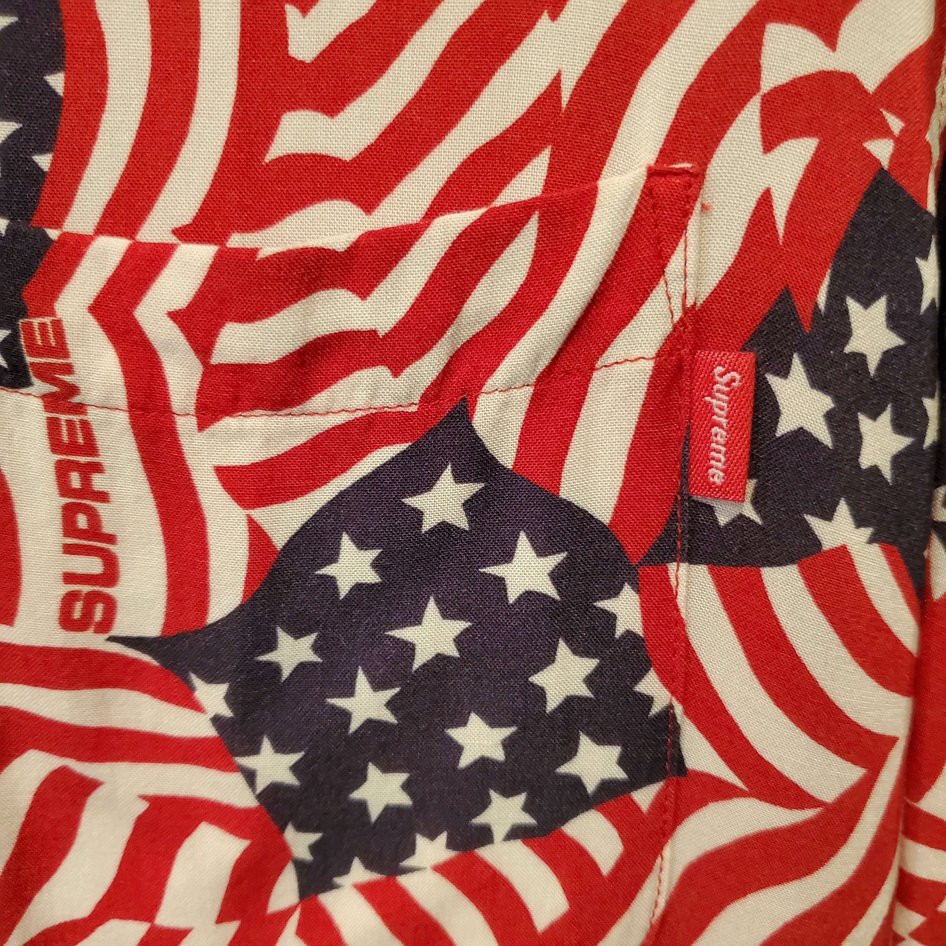 Supreme flags rayon s/s shirt XL red