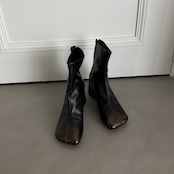 【受注予約:11月下旬入荷予定】Bronze fade square toe boots/black
