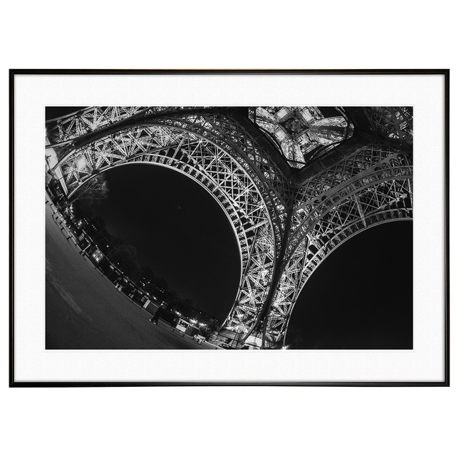 フランス写真 パリ エッフェル塔 インテリア モノクロアートポスター額装 AS3029