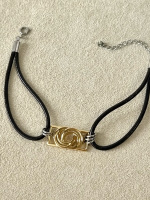 Vintage bit leather cord bracelet | onde