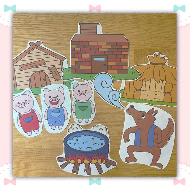 上質紙 三匹の子ぶた ぴよぴよパネルシアターショップ