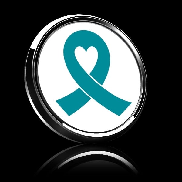 ゴーバッジ(ドーム)（CD0981- TEAL RIBBON WHITE (OVARIAN CANCER)） - 画像4